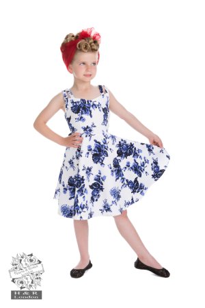 Girls Blue Rosaceae Swing Dress