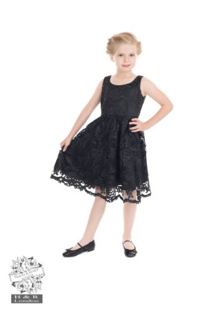 Girls Black Chantilly Lace
