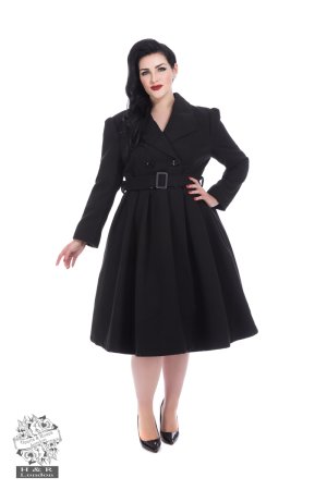 Lauren Single Breasted Swing Coat In Grey
