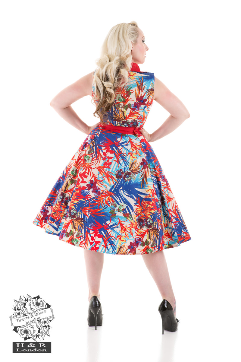 amazon ladies swing dresses Floral Dress in Multicolor vintage dresses 1950s