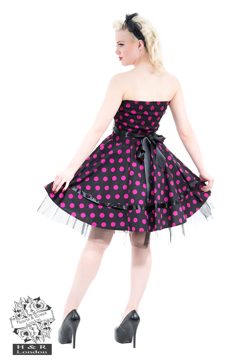 black pink polka dot dress Portia and Scarlett Two Piece Polka Dot Prom Dress PS26118 Black WhitePolka / 0
