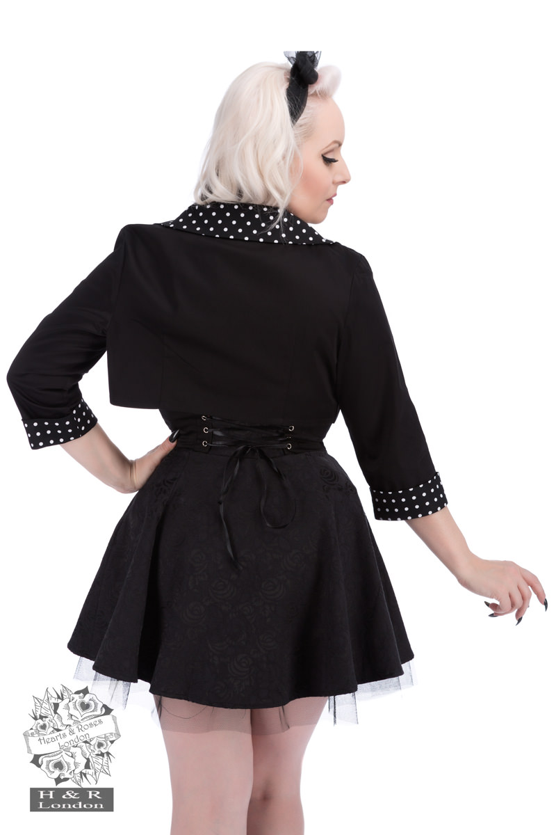 Black White Small Polka Dot Bolero