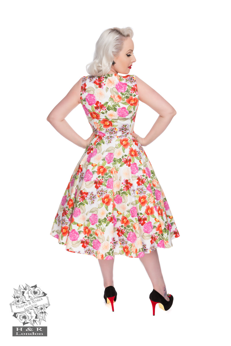 50s Adelise Roses Swing Dress