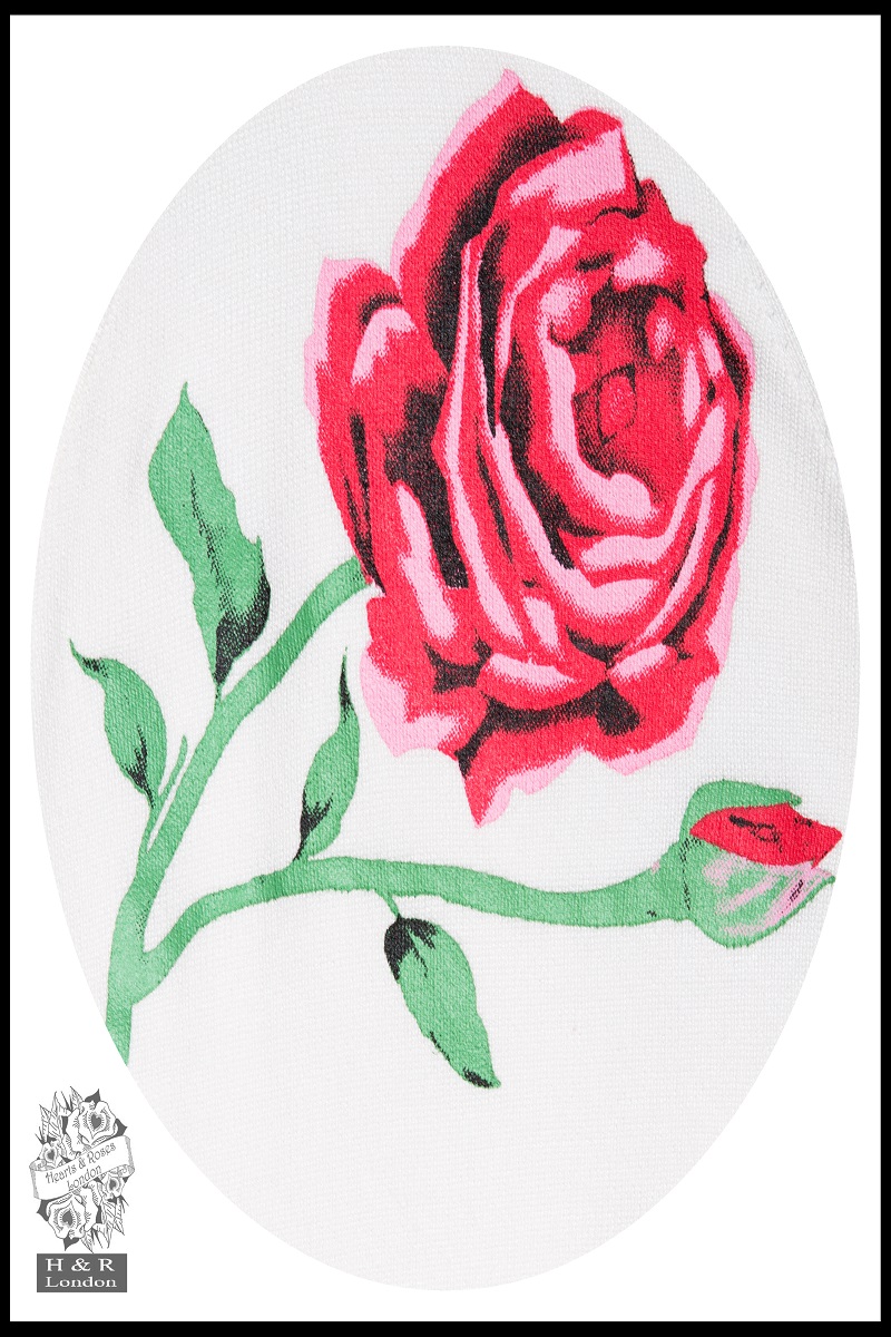 Rose Print Cardigan In Ivory