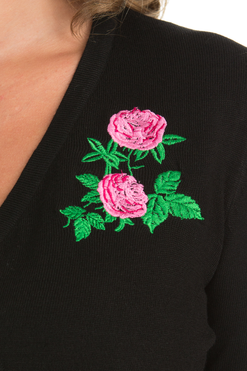 Centifolia Rose Shrug In Black