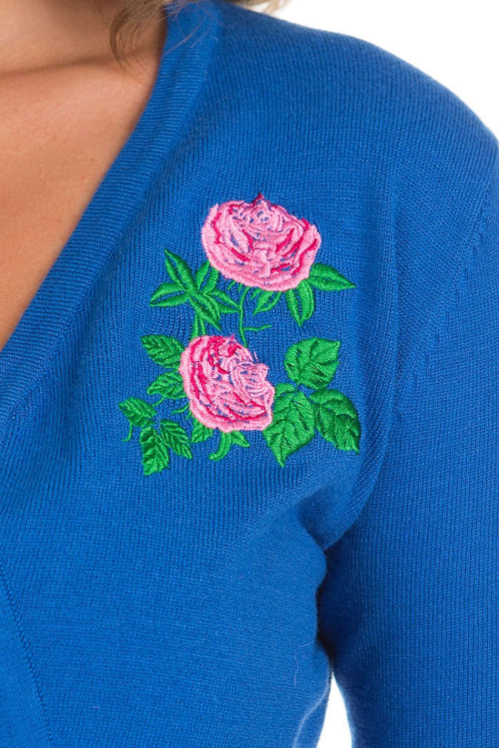 Centifolia Rose Shrug In Blue