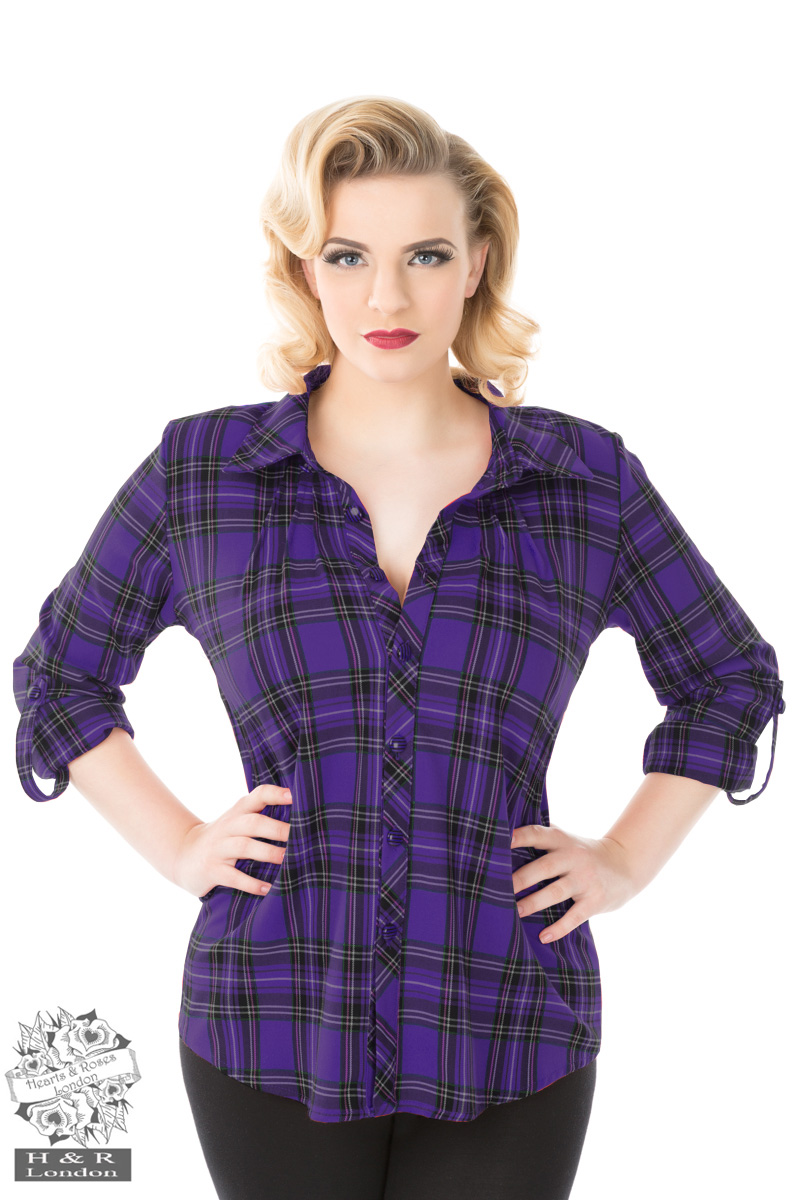 Purple Tartan Plaid Shirt