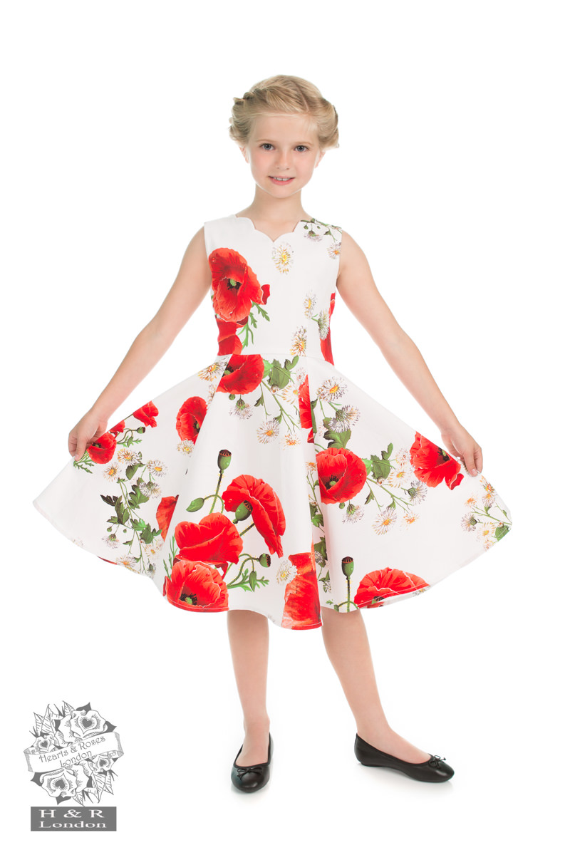 Opium Poppy Floral Kids Dress