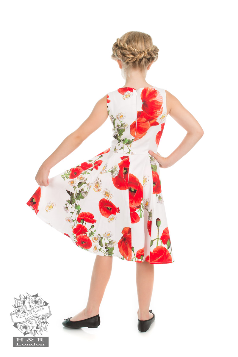 Opium Poppy Floral Kids Dress