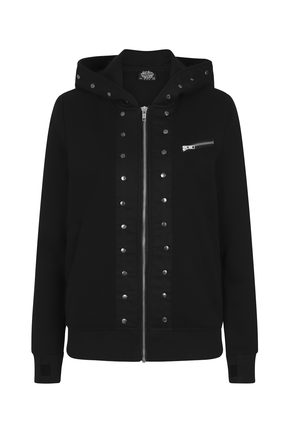 Alternative Studded Hoodie in Black - Hearts u0026 Roses London