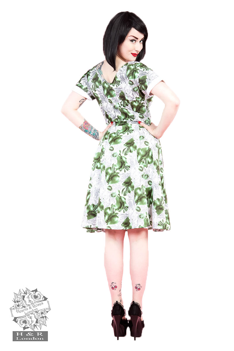 Green Pear Isabella Dress in white - Hearts & Roses London
