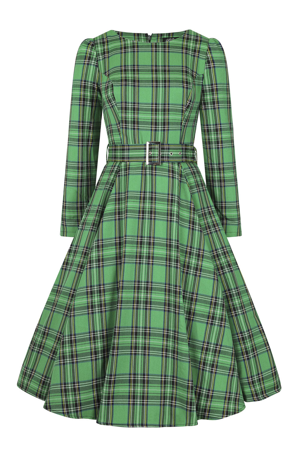 green emerald velvet dress 23262 Green Plaid Swing Dress Plaid / 10 main image 0