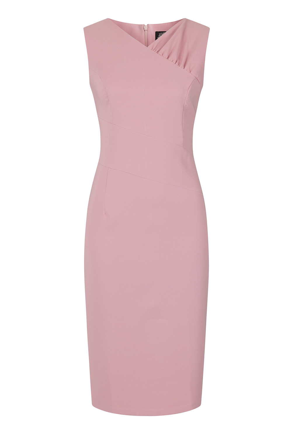 Willow Wiggle Dress in Pastel Pink Hearts Roses London