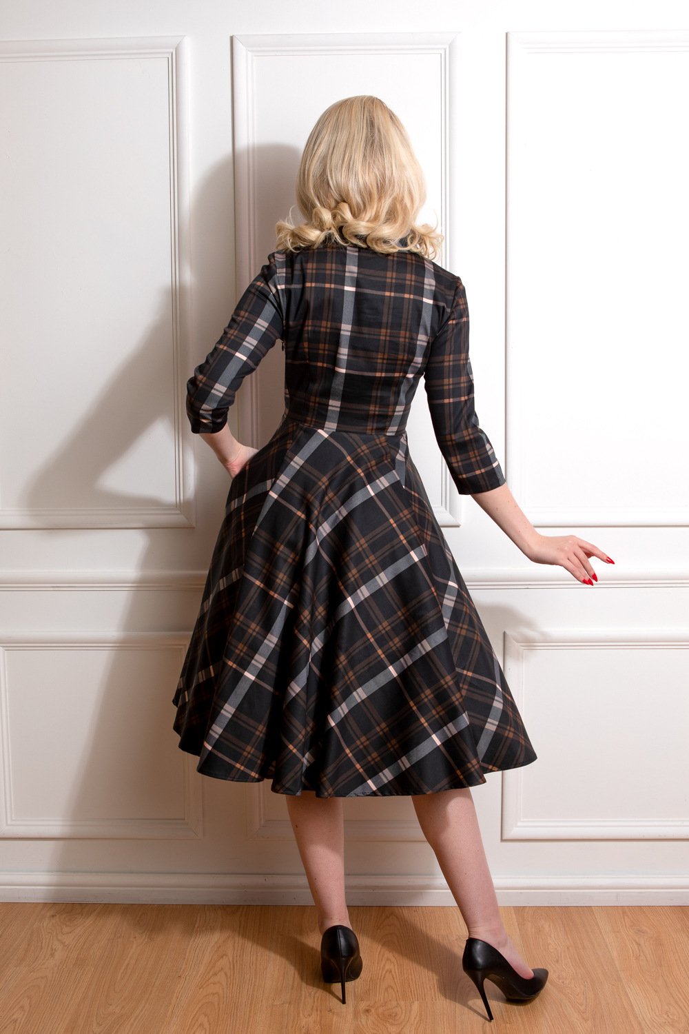 Ariella Swing Dress in Black - Hearts & Roses London