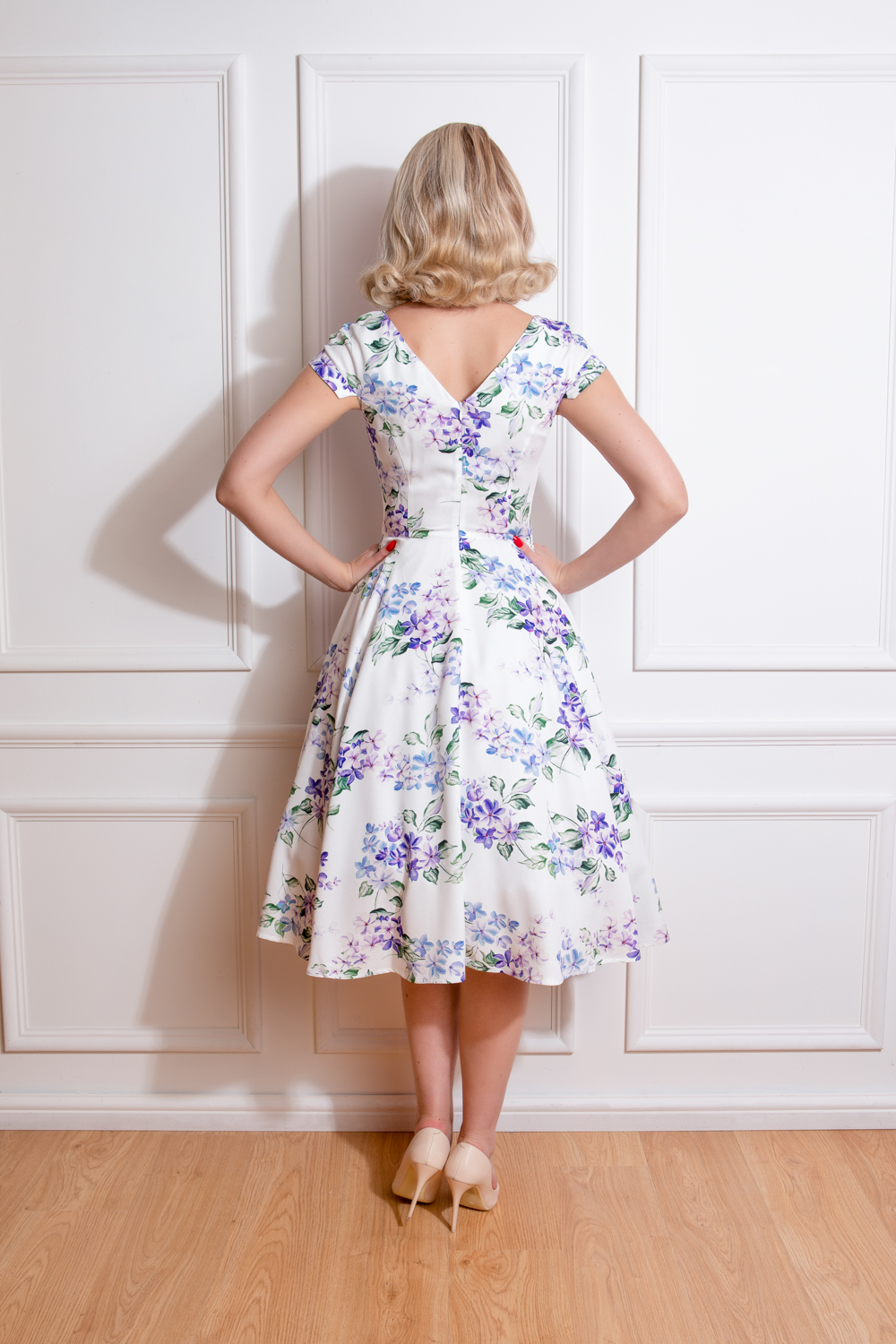 Robe à Volants Joah Love Taille 8 - Couleur Pervenche Avec Touches Blanches - Coton - Occasion Très Bon état