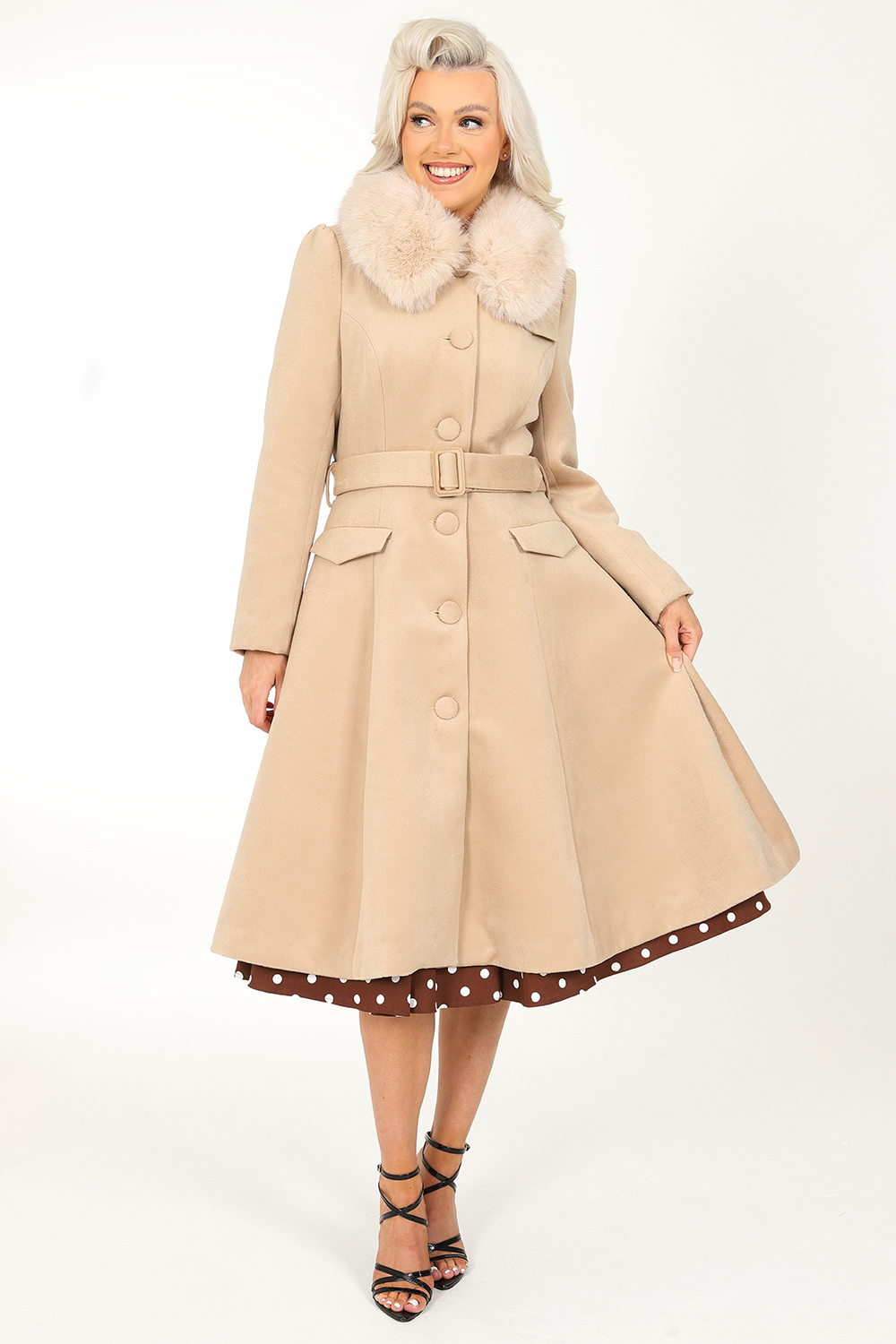 Matilda Swing Coat in Beige