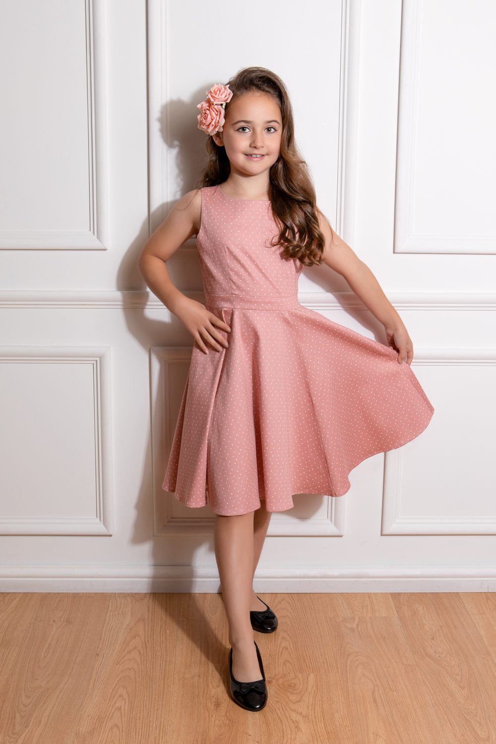 Elodie Polka Dot Swing Dress in Kids