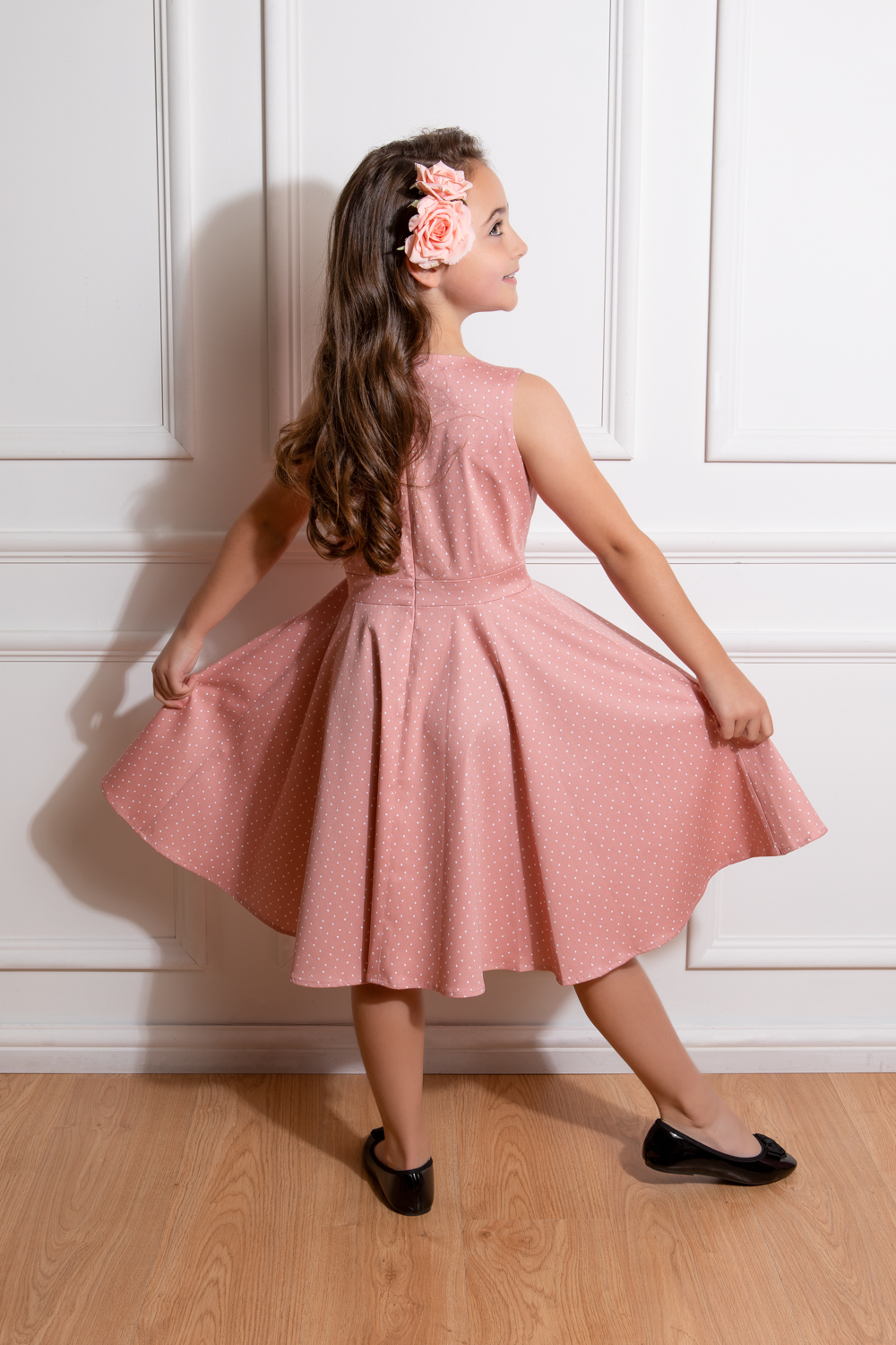 Elodie Polka Dot Swing Dress in Kids