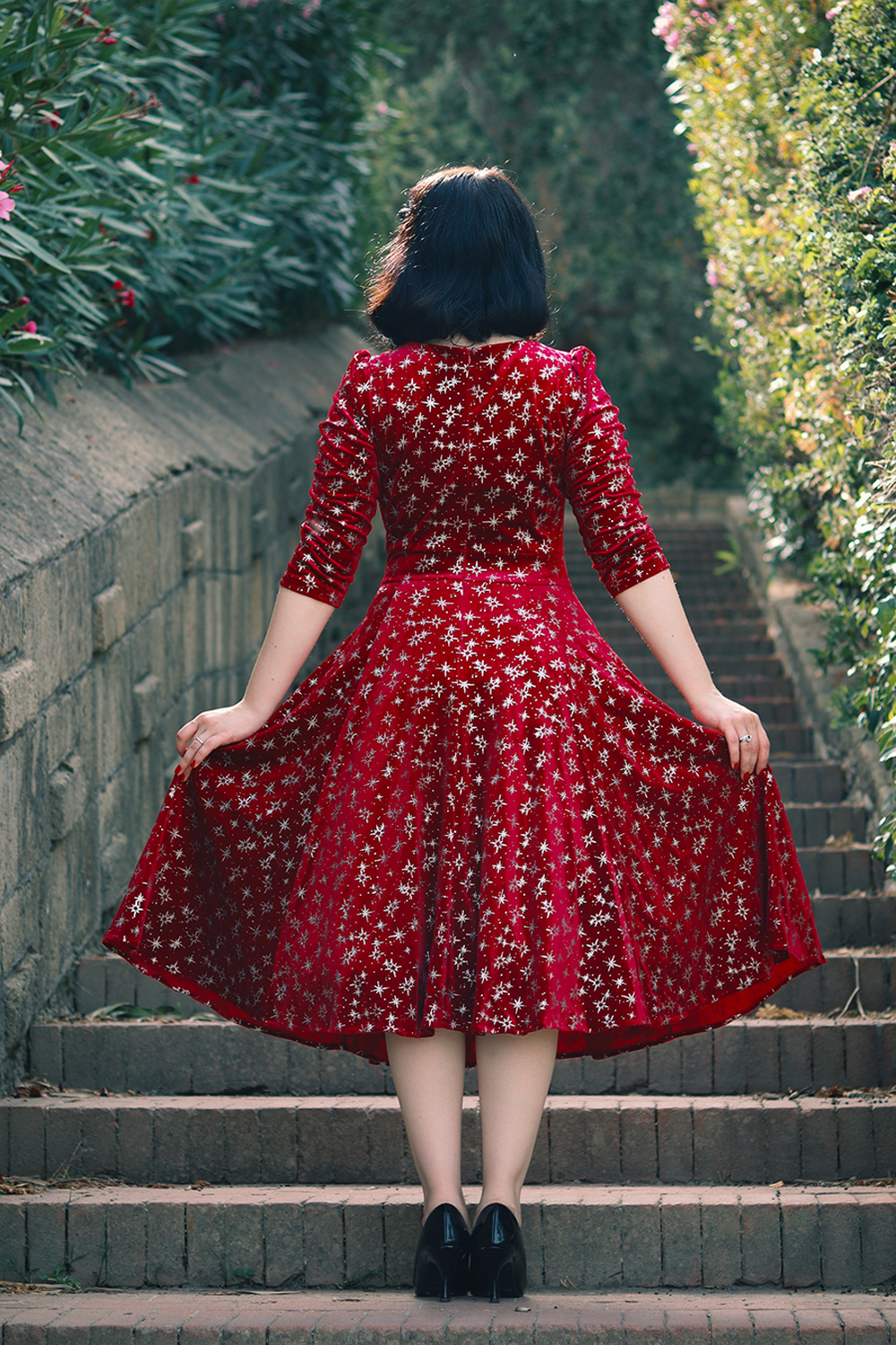red swing dress uk Collectif Women's Red Waverly Plain Swing Dress, UK8