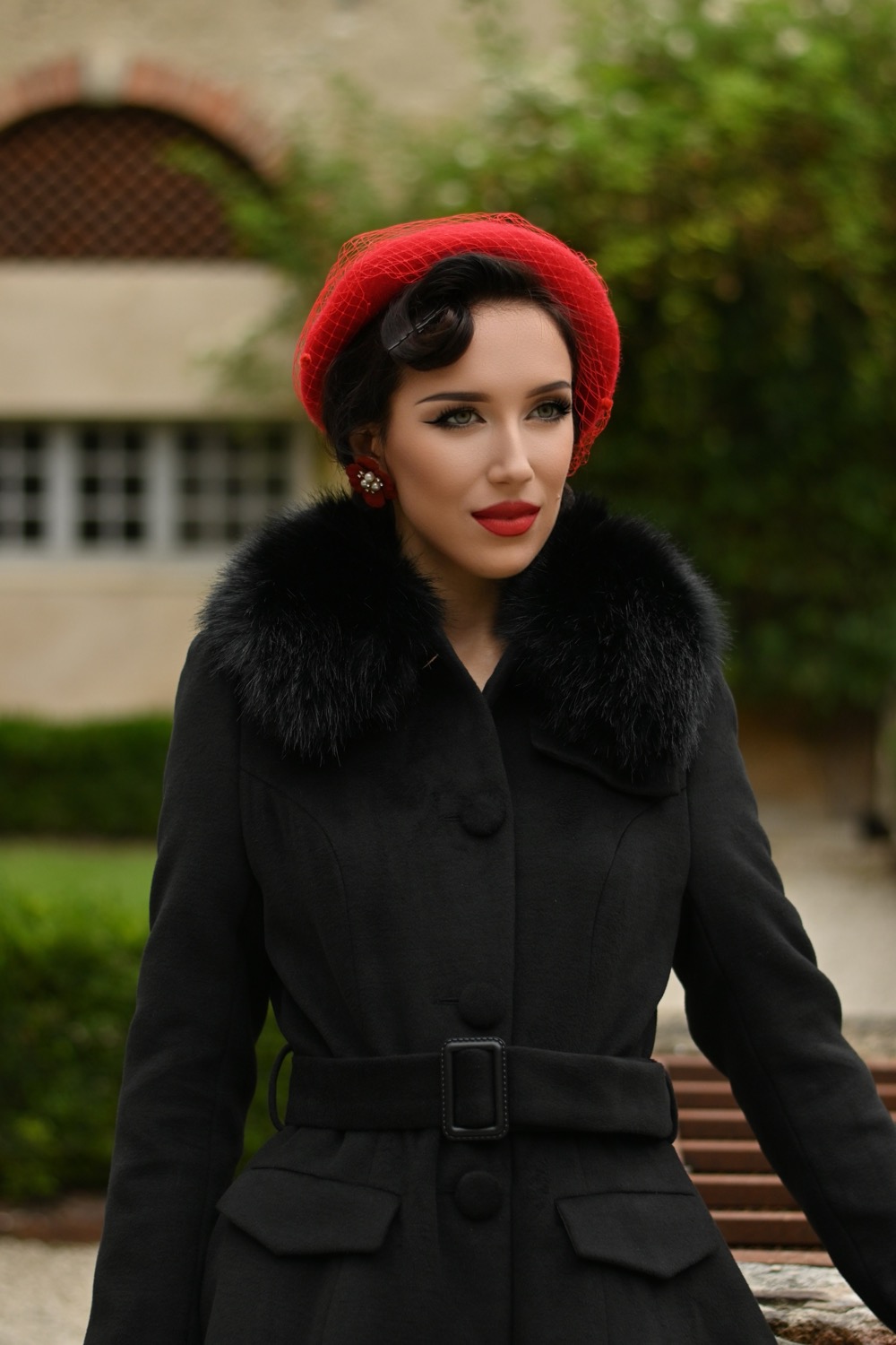 Matilda Swing Coat in Black in Black Hearts Roses London