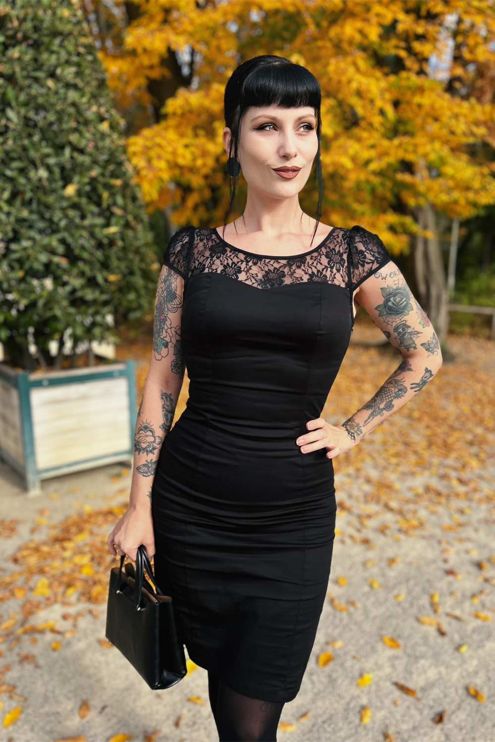 black wiggle dress