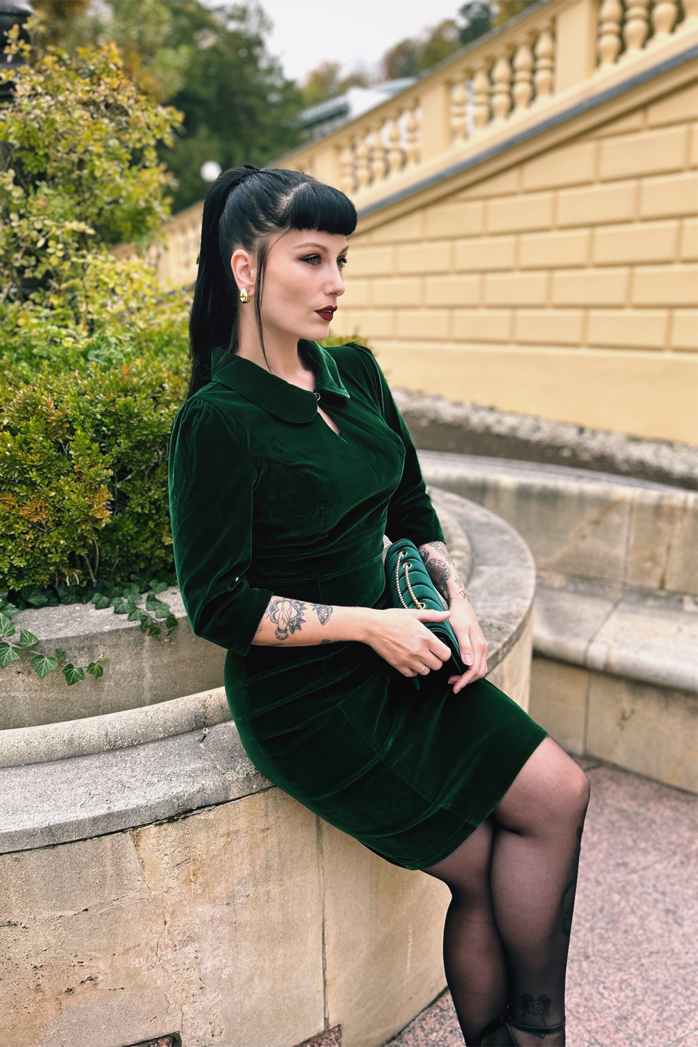 slim fit dress slacks Just A Wish Emerald Green Velvet Dress, Small - The Mint Julep Boutique