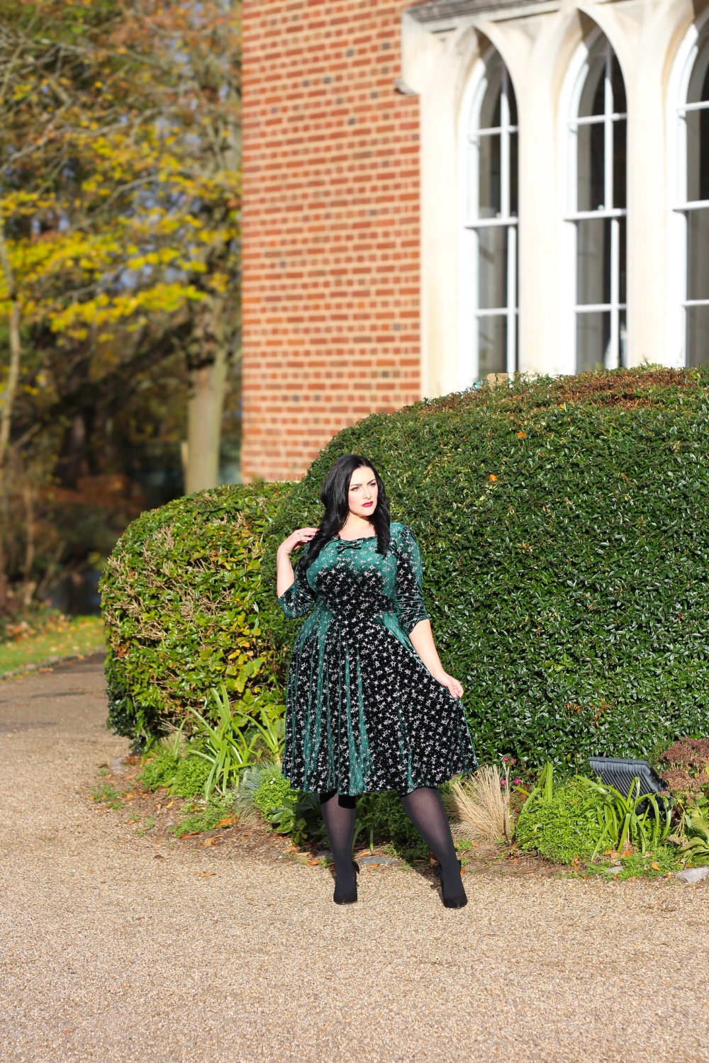Paris Sparkle Swing Dress in Green in Green - Hearts & Roses London
