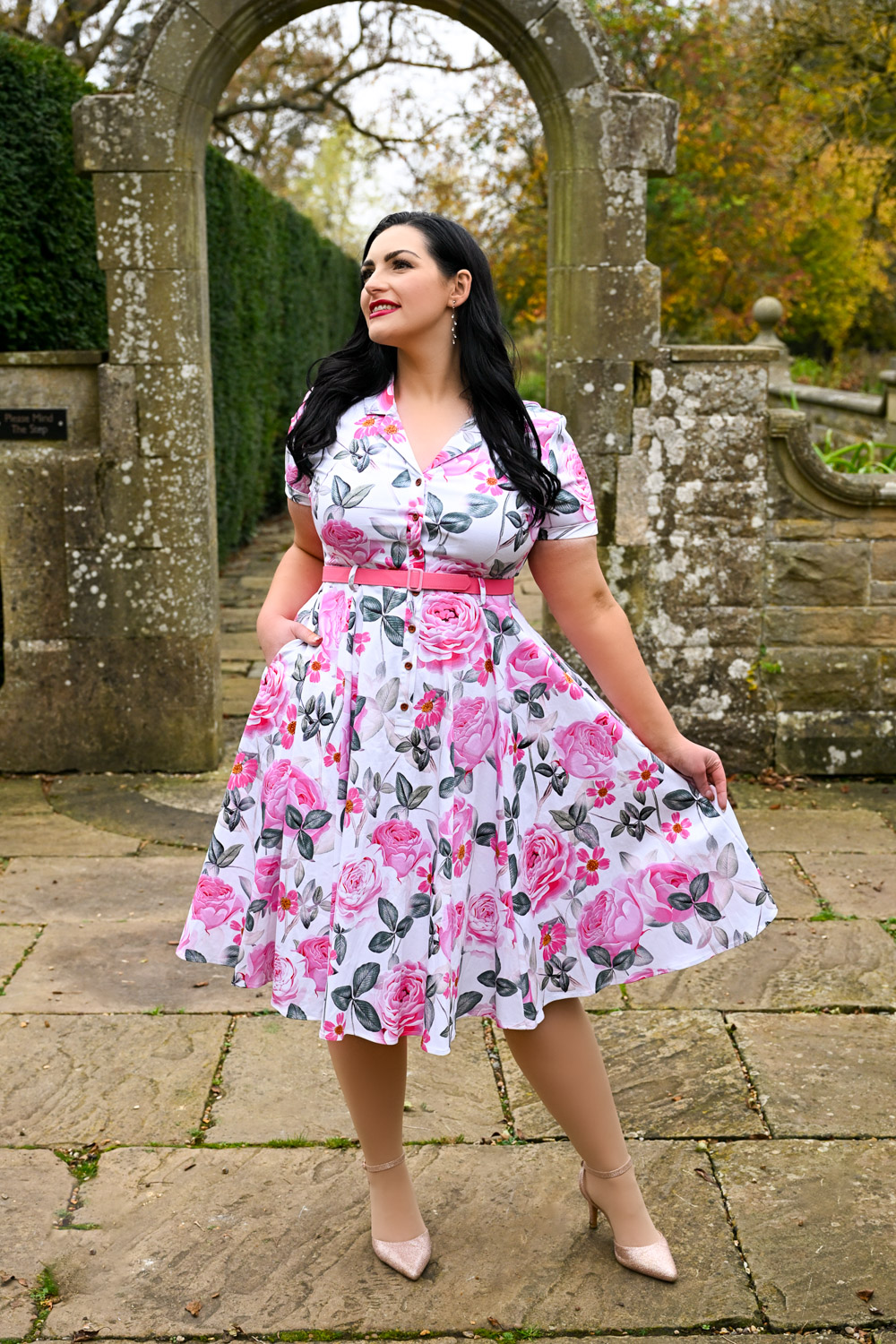 Prettylittlething Dress Black Floral Corset Swing Dress Black