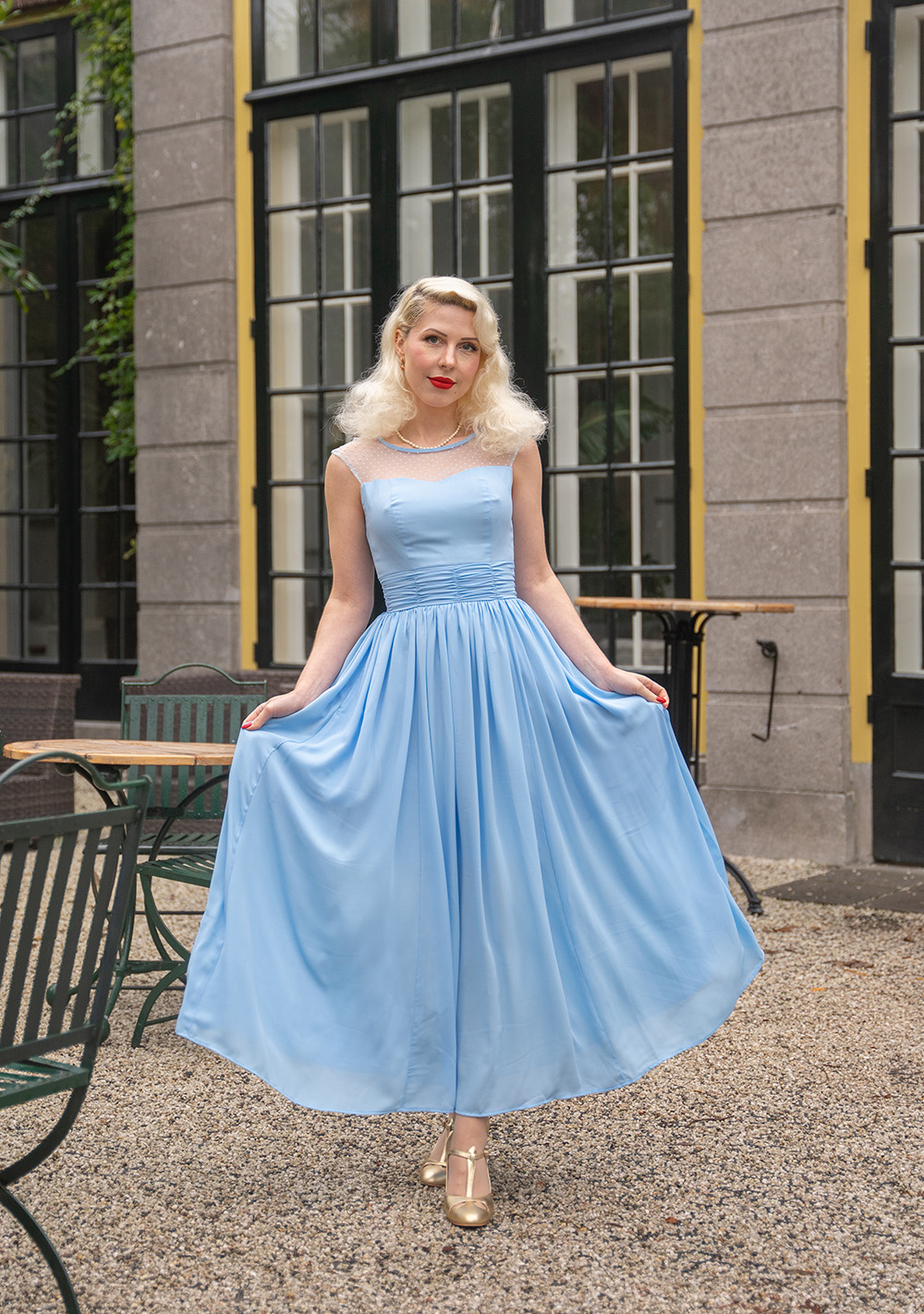 Pippa Sky Blue Bridesmaid Dress in Blue - Hearts & Roses London