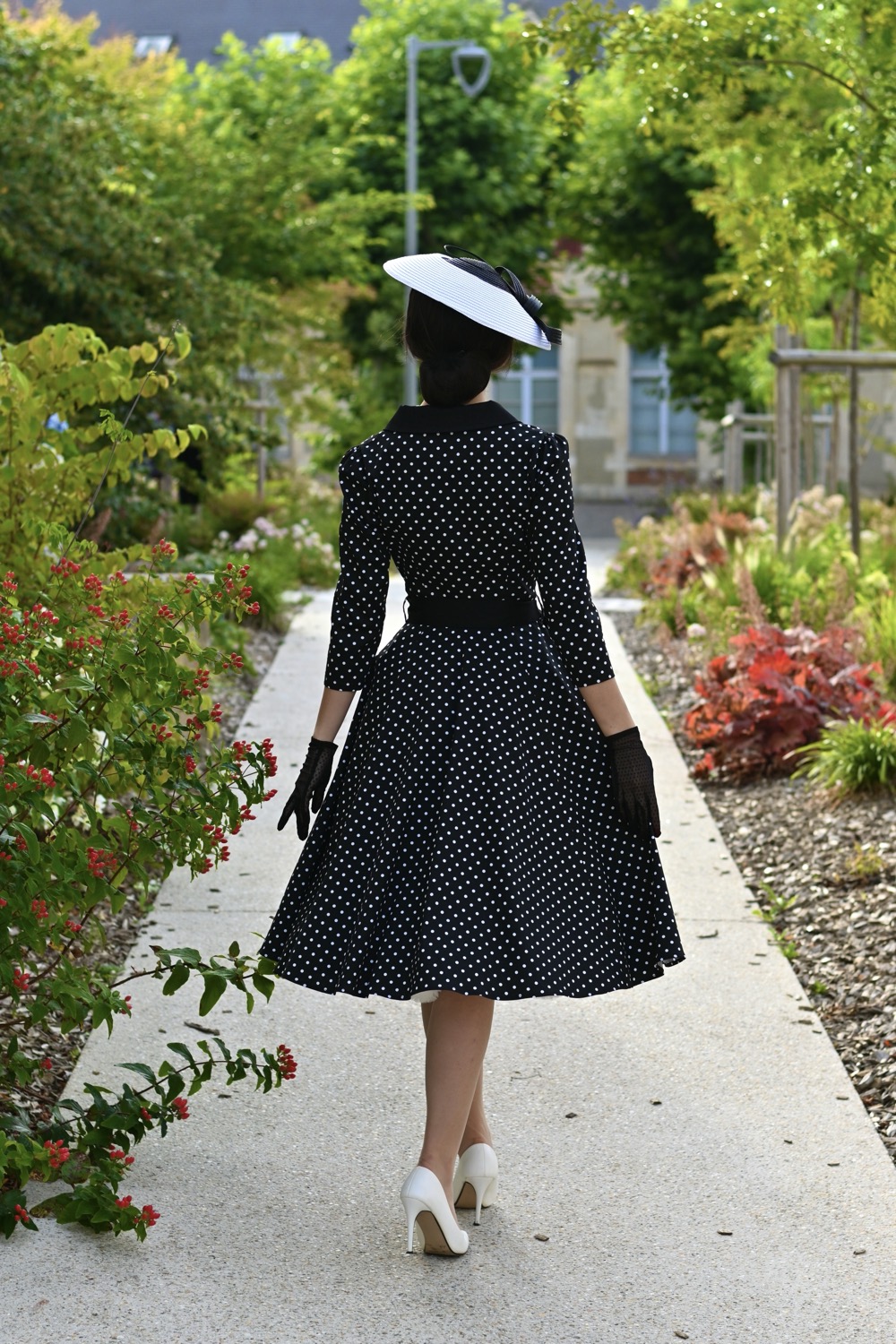 KILLREAL Women's Polka Dot Retro Swing Dress - Black Plaid Cocktail Party Dress, Vintage Style - View #9