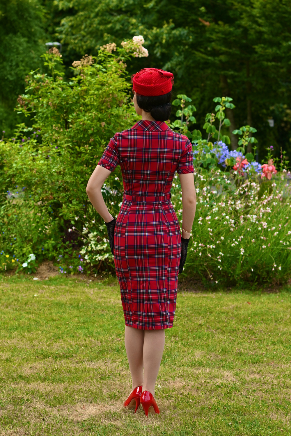 red and black tartan dress Vestido Mini Power Hour Plaid - Negro Rojo