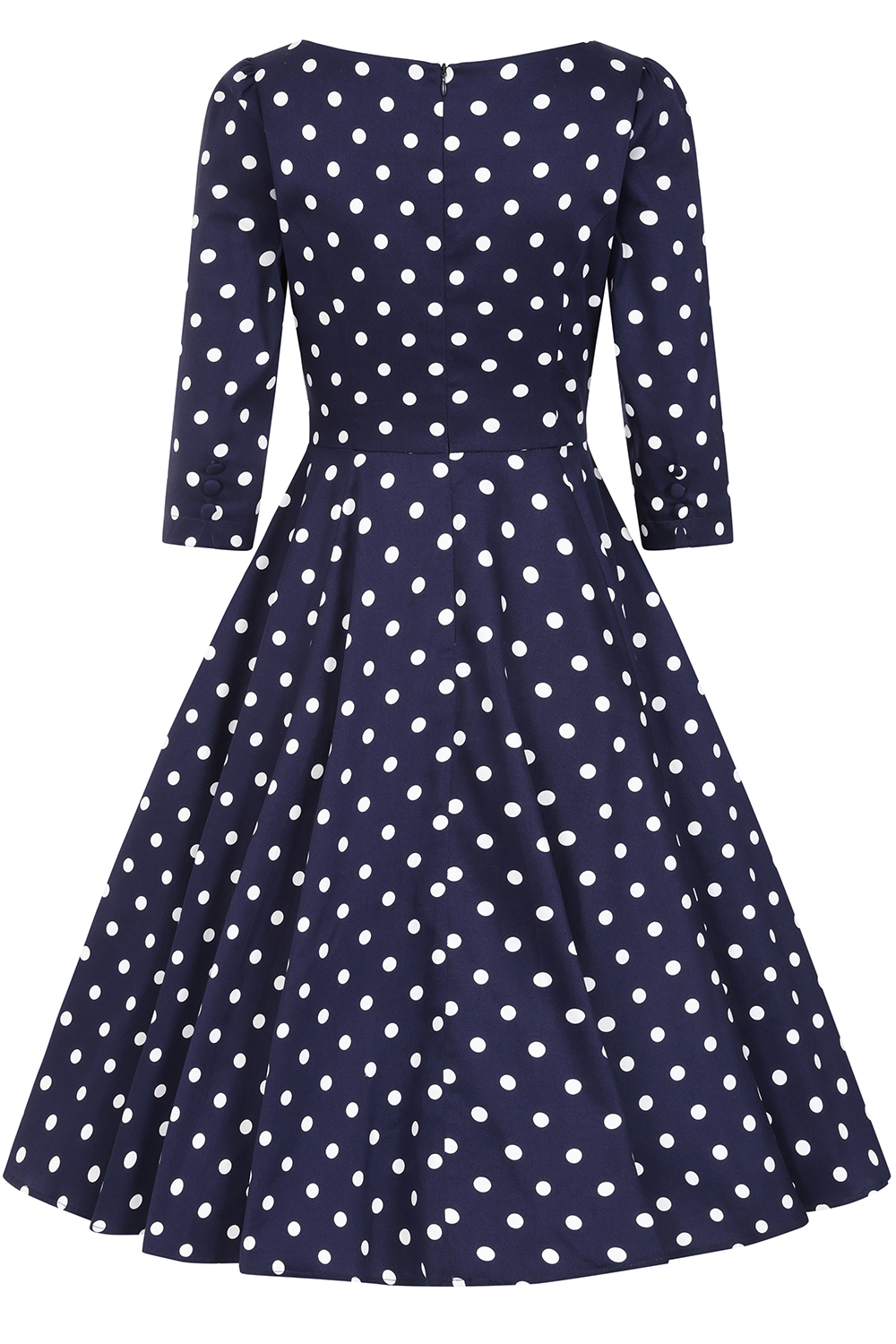 blue polka dot swing dress BABEYOND Vintage Polka Dot Belted Swing Dress, 1950s Dress, Sky Blue / White, L