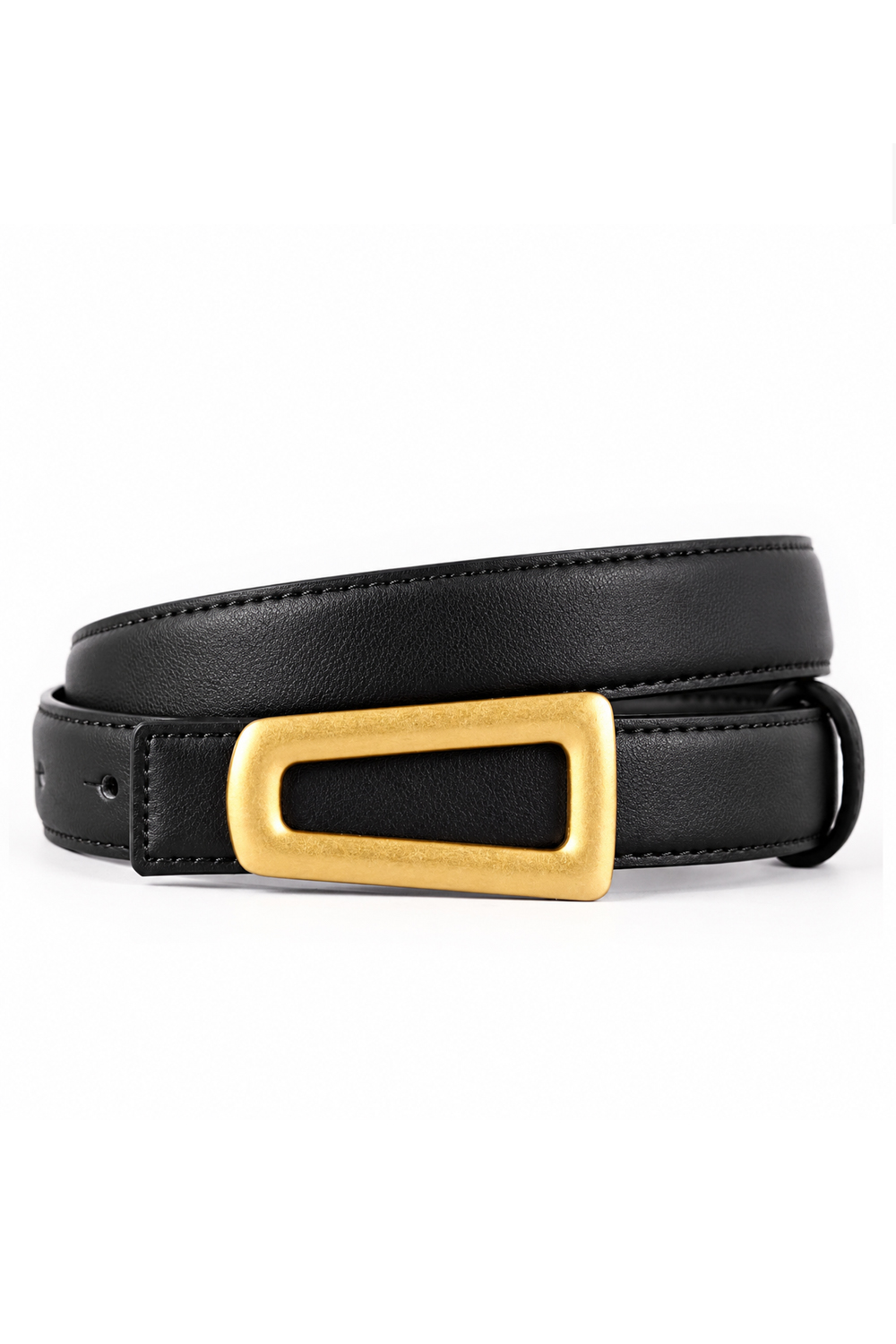 Faux Leather Belt in Black