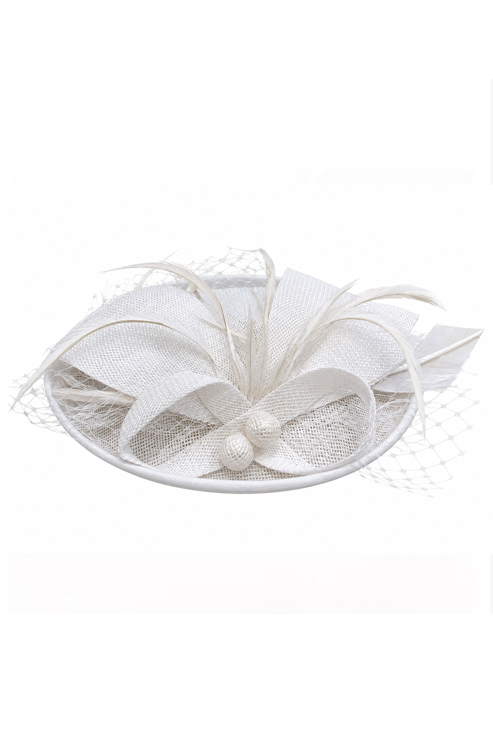 Ivory Bow & Feather Clip Fascinator
