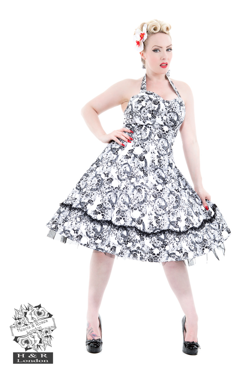 skull halter dress