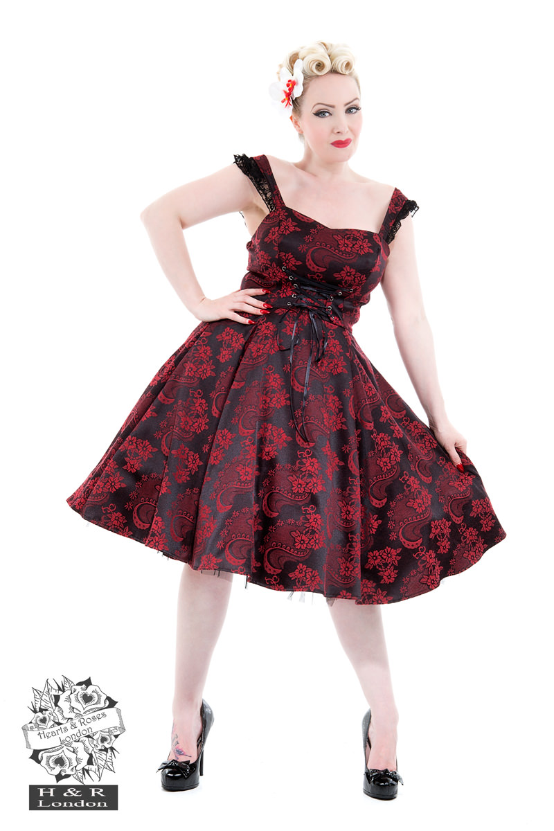 black dress red hearts