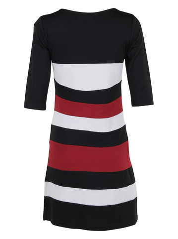 Black Red White Stripe Dress