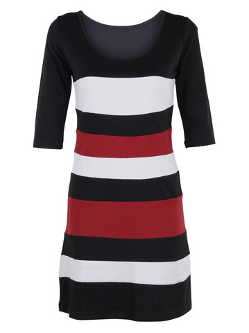 Black Red White Stripe Dress