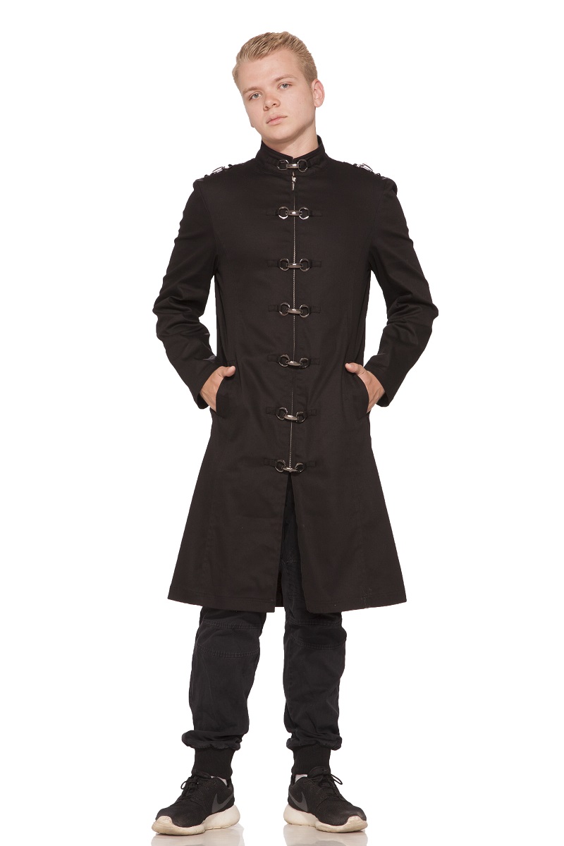 Black Strait Coat - Hearts & Roses London