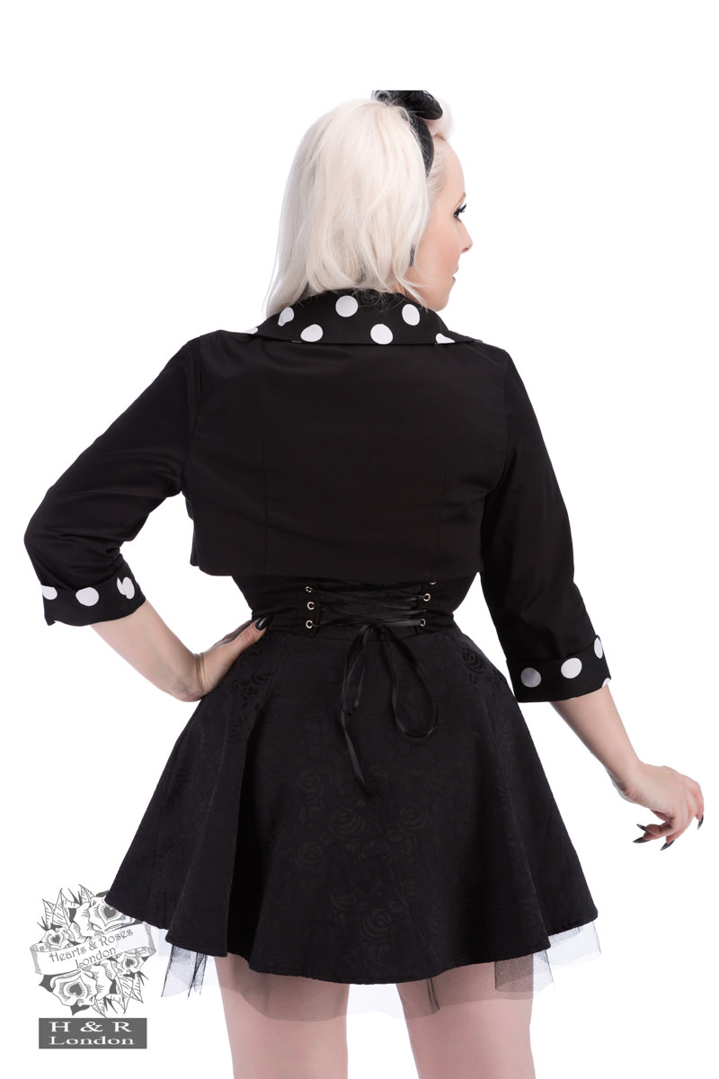 Black White Big Polka Dot Bolero