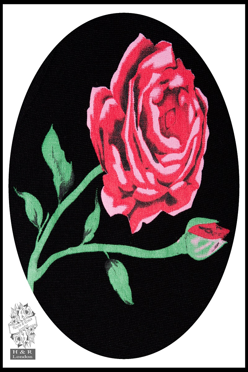 Rose Print Cardigan In Black