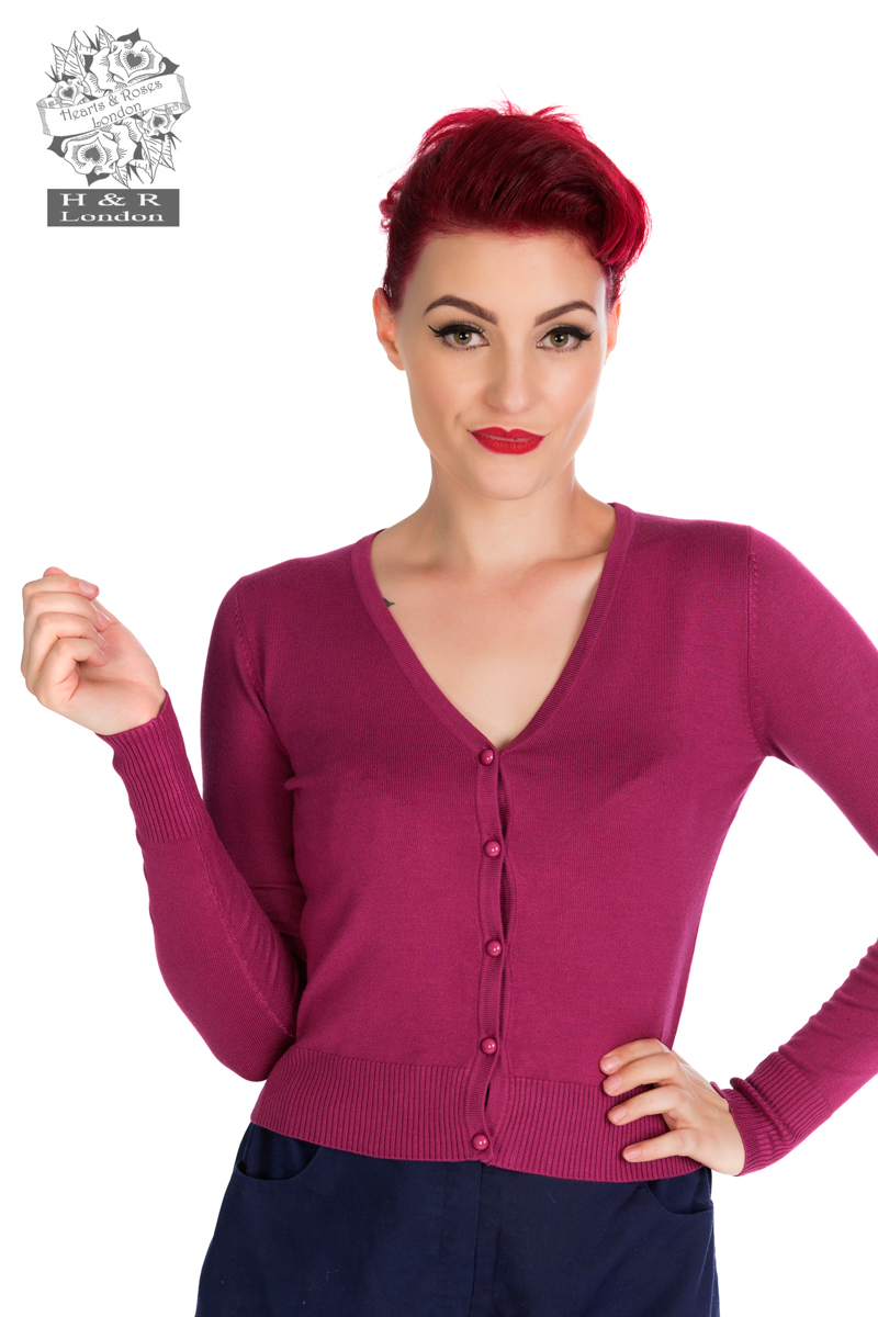 Jean Flamingo Cardigan In Wine