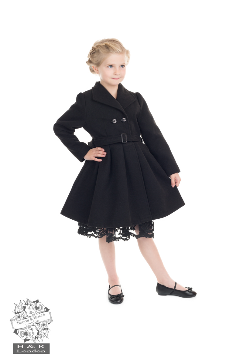 Black Vintage Swing Coat