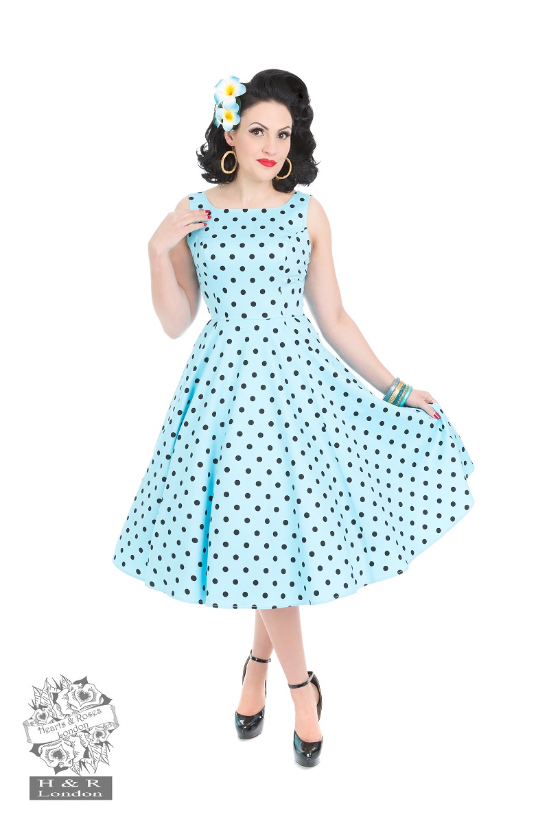 Poppy Blue Dot Day Dress