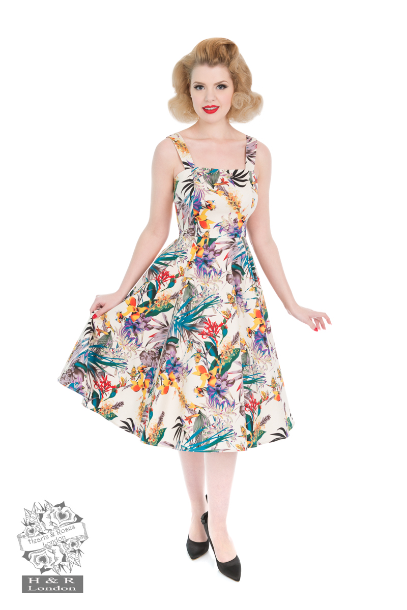 Pansies Floral Swing Dress