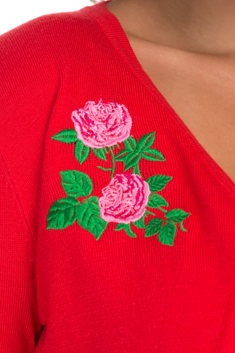 Centifolia Rose Shrug In Red
