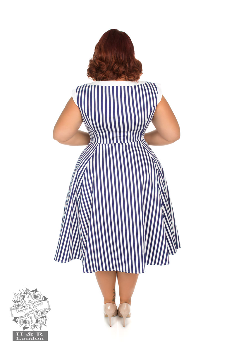 Blue Stripe Hepburn Dress