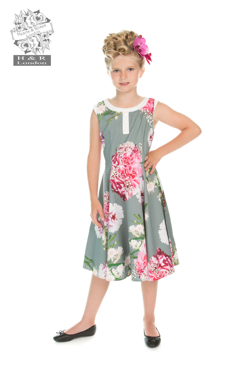 Girls Mix Floral Hepburn Dress