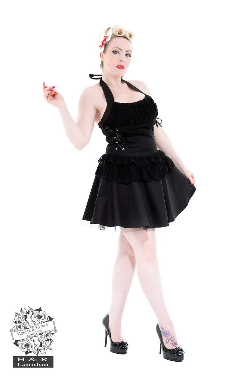 black lace goth dress