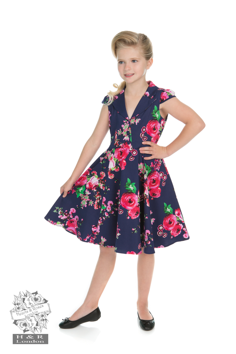 Girls Sweet Rose Swing Dress